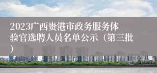 2023广西贵港市政务服务体验官选聘人员名单公示（第三批）