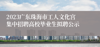 2023广东珠海市工人文化宫集中招聘高校毕业生拟聘公示