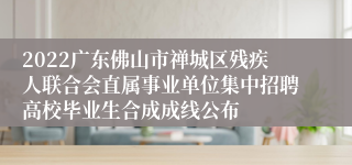 2022广东佛山市禅城区残疾人联合会直属事业单位集中招聘高校毕业生合成成线公布