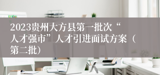 2023贵州大方县第一批次“人才强市”人才引进面试方案（第二批）