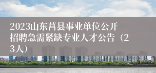 2023山东莒县事业单位公开招聘急需紧缺专业人才公告（23人）