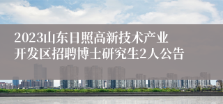 2023山东日照高新技术产业开发区招聘博士研究生2人公告