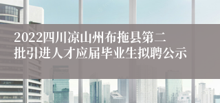 2022四川凉山州布拖县第二批引进人才应届毕业生拟聘公示