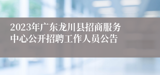 2023年广东龙川县招商服务中心公开招聘工作人员公告