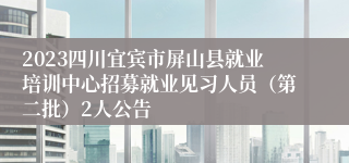 2023四川宜宾市屏山县就业培训中心招募就业见习人员（第二批）2人公告