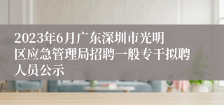2023年6月广东深圳市光明区应急管理局招聘一般专干拟聘人员公示