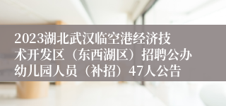 2023湖北武汉临空港经济技术开发区（东西湖区）招聘公办幼儿园人员（补招）47人公告