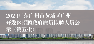 2023广东广州市黄埔区广州开发区招聘政府雇员拟聘人员公示（第五批）