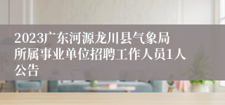 2023广东河源龙川县气象局所属事业单位招聘工作人员1人公告
