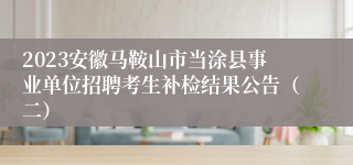 2023安徽马鞍山市当涂县事业单位招聘考生补检结果公告（二）