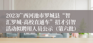 2023广西河池市罗城县“智汇罗城-高校直通车”招才引智活动拟聘用人员公示（第六批）