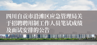 四川自贡市沿滩区应急管理局关于招聘聘用制工作人员笔试成绩及面试安排的公告