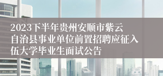 2023下半年贵州安顺市紫云自治县事业单位前置招聘应征入伍大学毕业生面试公告