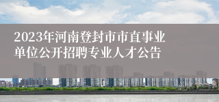 2023年河南登封市市直事业单位公开招聘专业人才公告