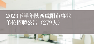 2023下半年陕西咸阳市事业单位招聘公告（279人）