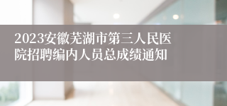 2023安徽芜湖市第三人民医院招聘编内人员总成绩通知