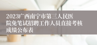 2023广西南宁市第三人民医院免笔试招聘工作人员直接考核成绩公布表