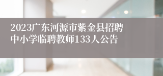 2023广东河源市紫金县招聘中小学临聘教师133人公告