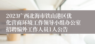 2023广西北海市铁山港区优化营商环境工作领导小组办公室招聘编外工作人员1人公告