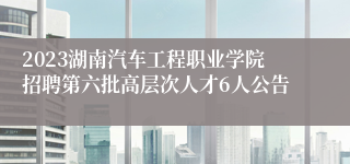 2023湖南汽车工程职业学院招聘第六批高层次人才6人公告