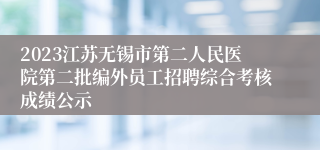 2023江苏无锡市第二人民医院第二批编外员工招聘综合考核成绩公示