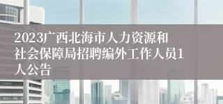 2023广西北海市人力资源和社会保障局招聘编外工作人员1人公告