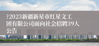 ?2023新疆新星市红星文工团有限公司面向社会招聘39人公告