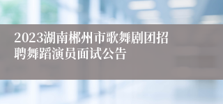 2023湖南郴州市歌舞剧团招聘舞蹈演员面试公告