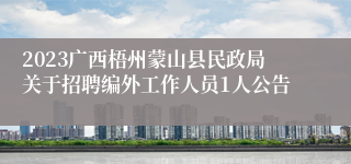 2023广西梧州蒙山县民政局关于招聘编外工作人员1人公告