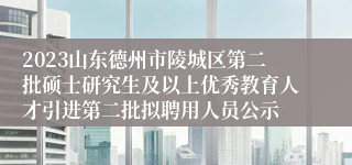 2023山东德州市陵城区第二批硕士研究生及以上优秀教育人才引进第二批拟聘用人员公示