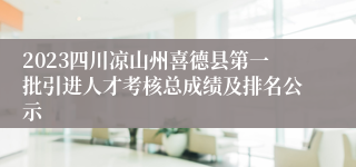 2023四川凉山州喜德县第一批引进人才考核总成绩及排名公示