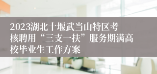 2023湖北十堰武当山特区考核聘用“三支一扶”服务期满高校毕业生工作方案 