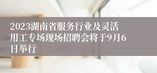 2023湖南省服务行业及灵活用工专场现场招聘会将于9月6日举行