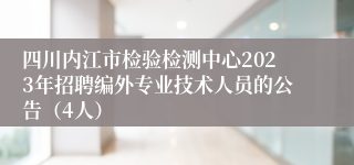 四川内江市检验检测中心2023年招聘编外专业技术人员的公告（4人）