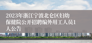 2023年浙江宁波北仑区妇幼保健院公开招聘编外用工人员1人公告