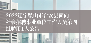 2022辽宁鞍山市台安县面向社会招聘事业单位工作人员第四批聘用1人公告