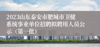 2023山东泰安市肥城市卫健系统事业单位招聘拟聘用人员公示（第一批）