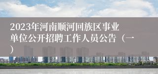 2023年河南顺河回族区事业单位公开招聘工作人员公告（一）