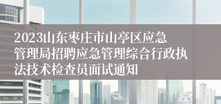 2023山东枣庄市山亭区应急管理局招聘应急管理综合行政执法技术检查员面试通知