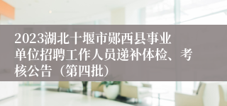 2023湖北十堰市郧西县事业单位招聘工作人员递补体检、考核公告（第四批）