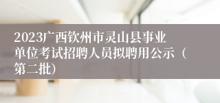 2023广西钦州市灵山县事业单位考试招聘人员拟聘用公示（第二批）