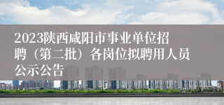 2023陕西咸阳市事业单位招聘（第二批）各岗位拟聘用人员公示公告