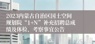 2023内蒙古自治区国土空间规划院“1+N”补充招聘总成绩及体检、考察事宜公告