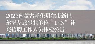 2023内蒙古呼伦贝尔市新巴尔虎左旗事业单位“1+N”补充招聘工作人员体检公告