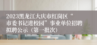 2023黑龙江大庆市红岗区“市委书记进校园”事业单位招聘拟聘公示（第一批次）