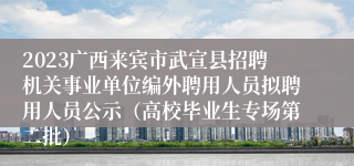 2023广西来宾市武宣县招聘机关事业单位编外聘用人员拟聘用人员公示（高校毕业生专场第二批）