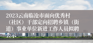 2023云南临沧市面向优秀村（社区）干部定向招聘乡镇（街道）事业单位新进工作人员拟聘公示