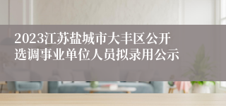 2023江苏盐城市大丰区公开选调事业单位人员拟录用公示