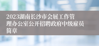 2023湖南长沙市会展工作管理办公室公开招聘政府中级雇员简章