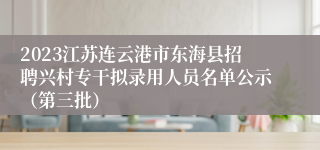 2023江苏连云港市东海县招聘兴村专干拟录用人员名单公示（第三批）